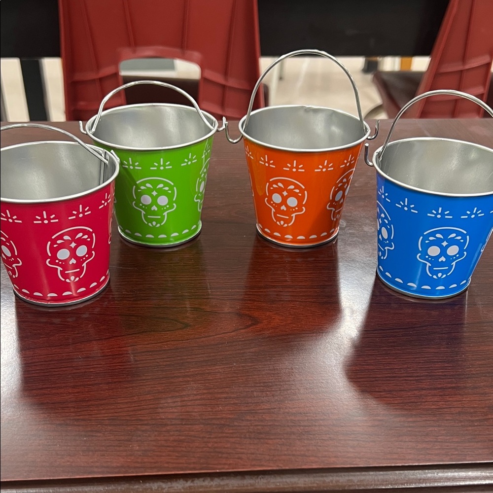Colorful Skull Design Party Buckets Set